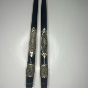 2 vintage porcelain candle